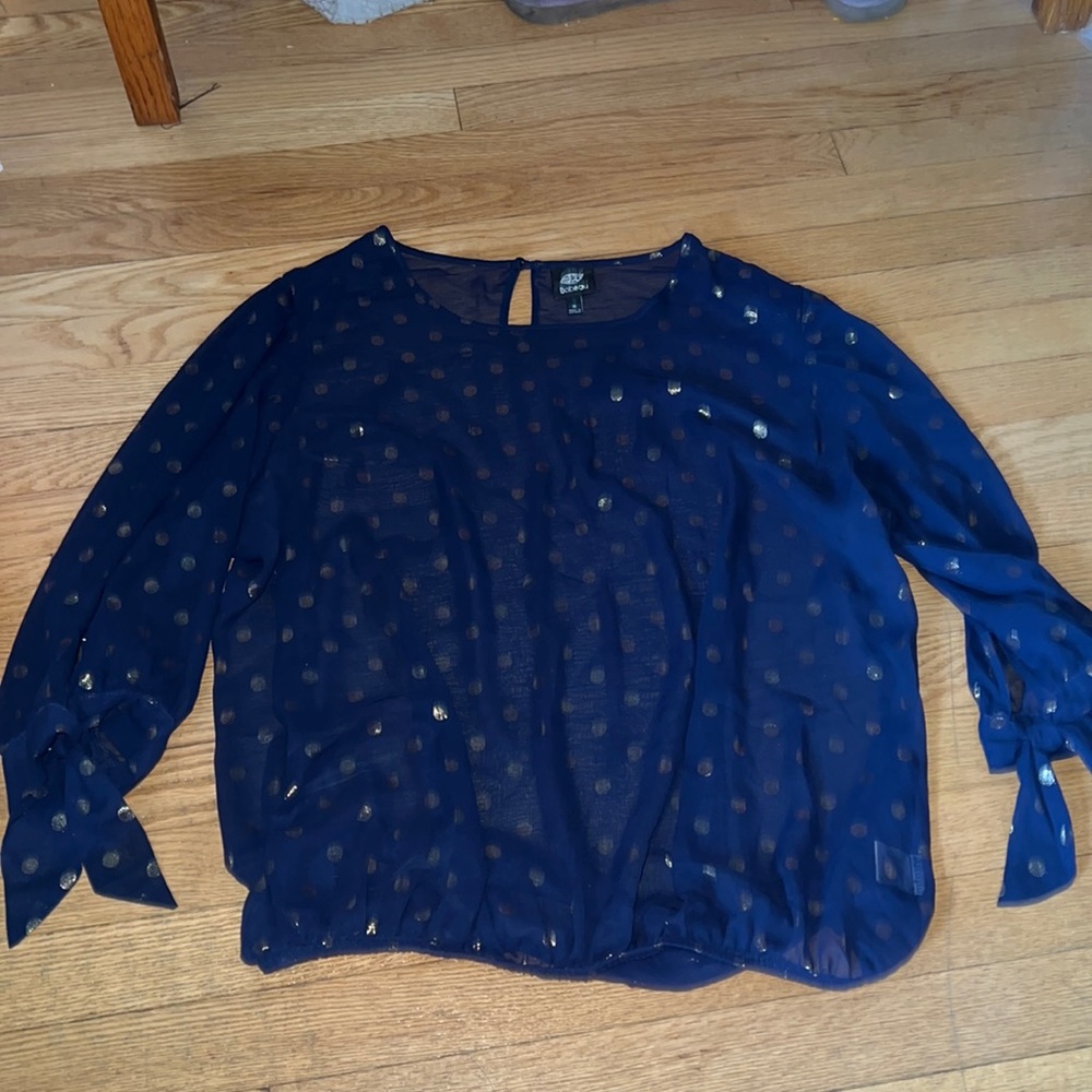 Bobeau Mesh Navy Longsleeve